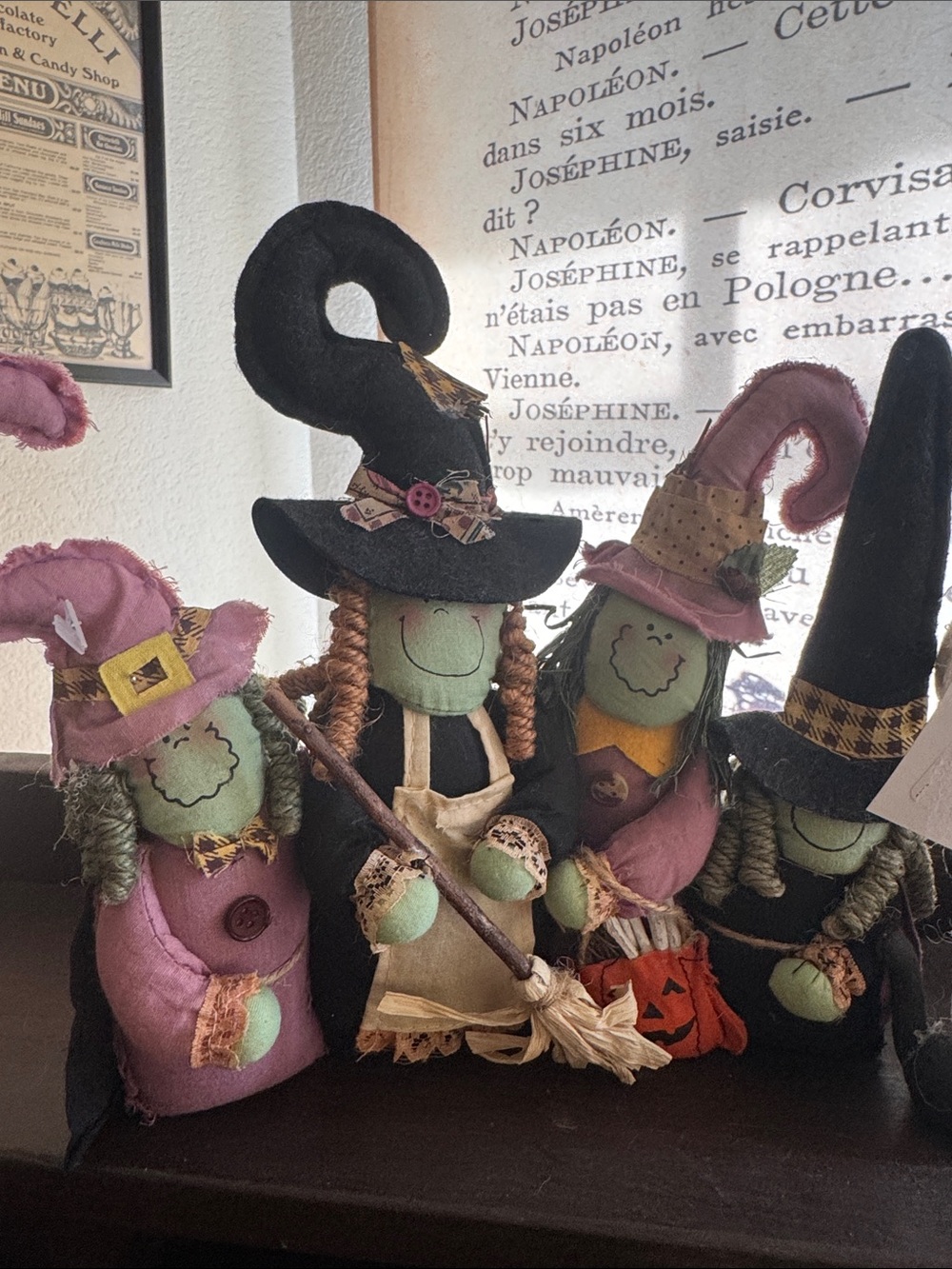 Handmade Witch Doll Home Accent - Green and Black
